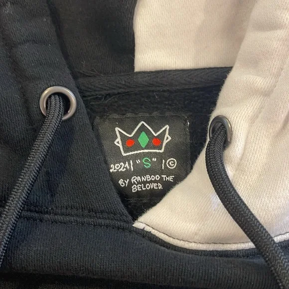 Like New! Black Cotton Blend Hoodie - Picture 5 of 7